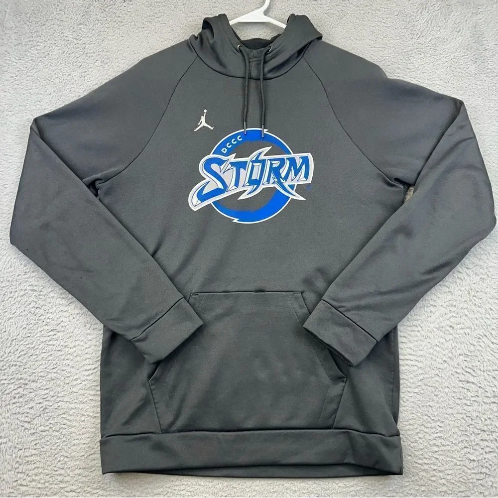 Jordan DCCC Storm Hoodie Mens‎ Medium Gray Pullover Jump Man Basketball Casual